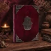 Didelė odinė užrašų knyga su cinko Hamsa dekoru - 200 puslapių neapdorotais kraštais - 26x18 cm
