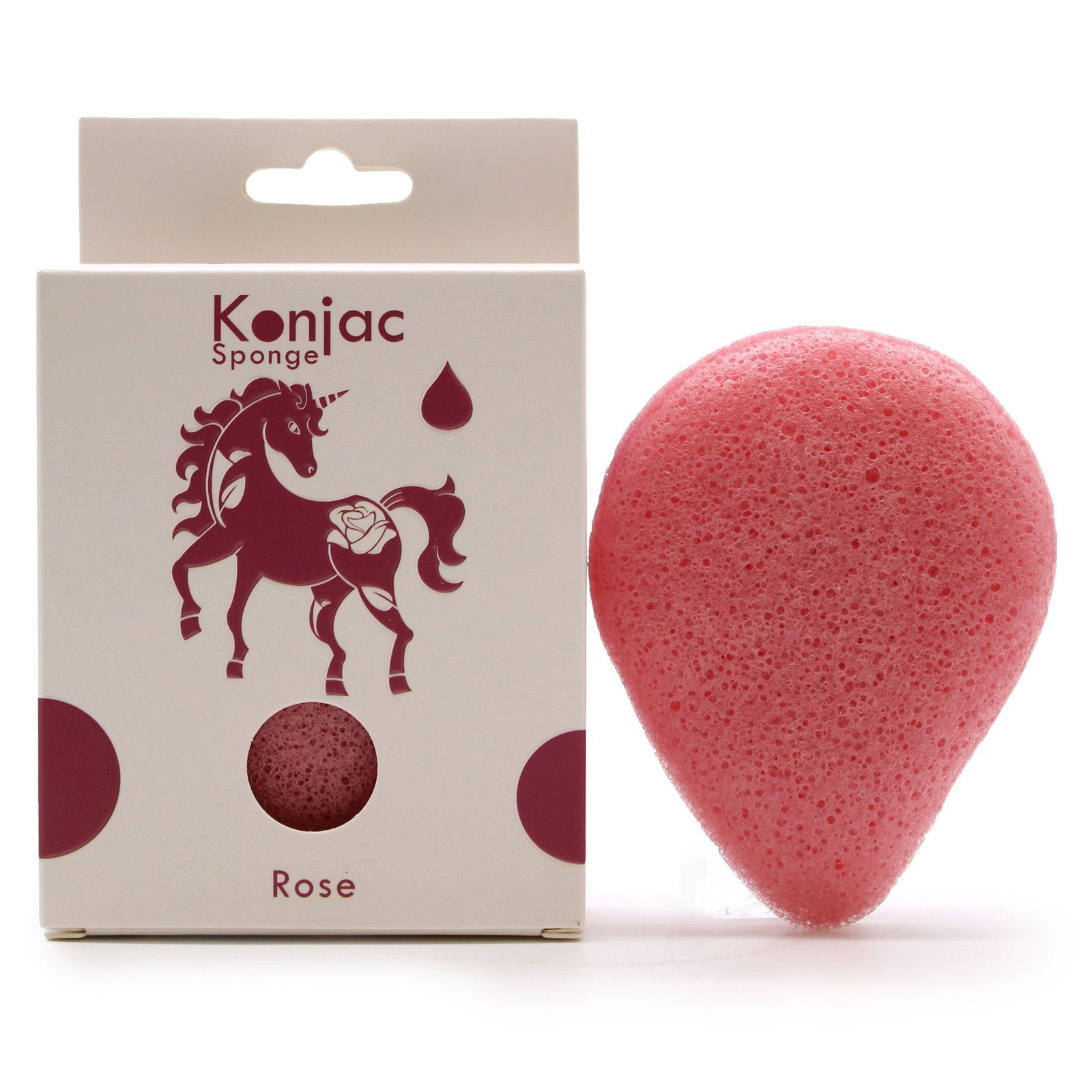 Lašo formos konjac kempinėlė „Rose“ – švelnus kasdienės odos ritualo prisilietimas