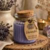 Sojų vaško žvakė indelyje „Lavender“ – ramybės ir jaukaus vakaro šviesa