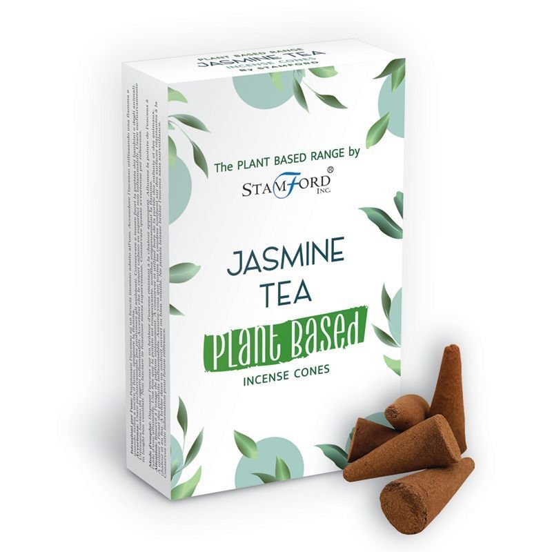 Augalinės kilmės smilkalų kūgeliai „Jasmine Tea“ – švelnus arbatos ir jazminų ritualas