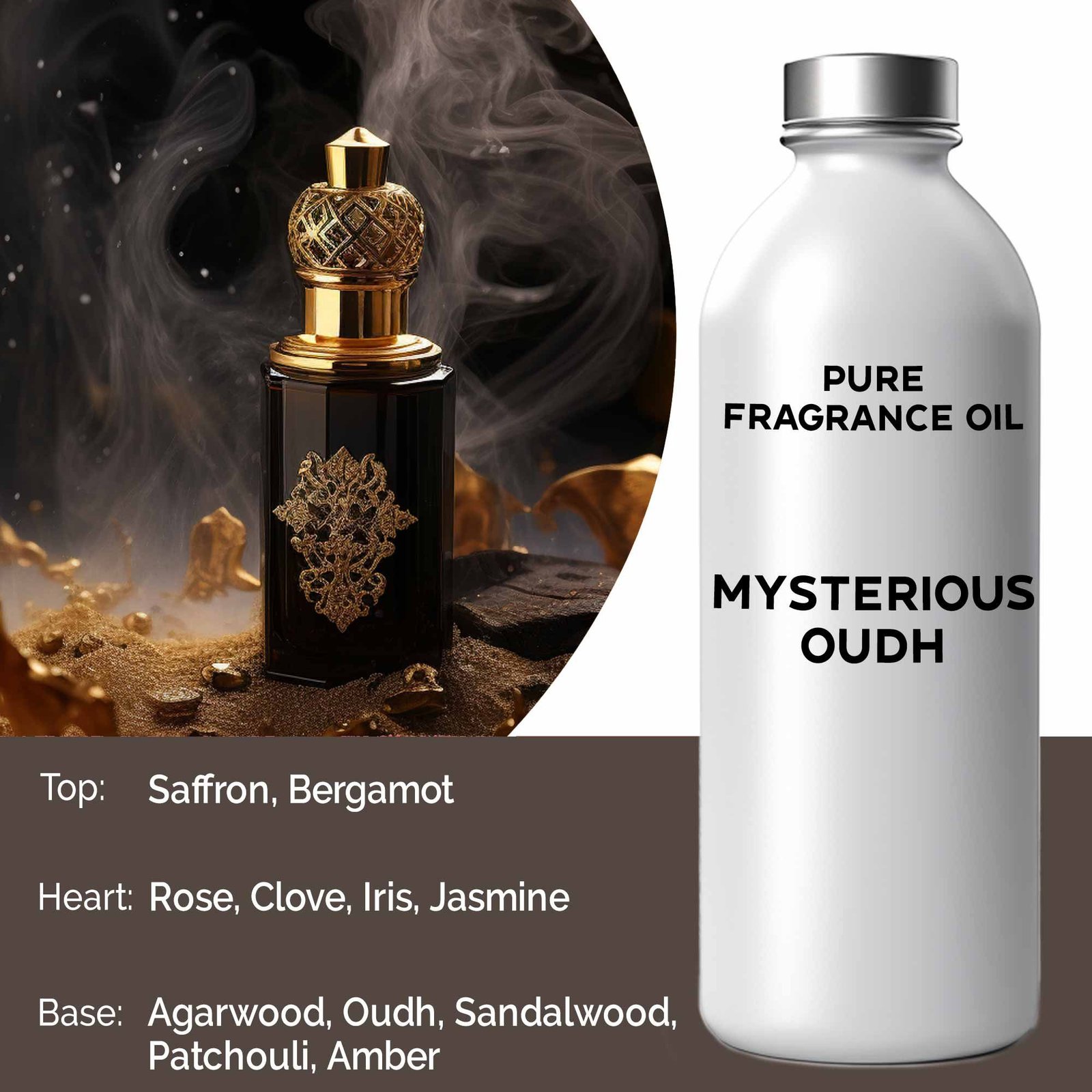 Grynas kvapusis aliejus „Mysterious Oudh“ – 500 g rytietiškos paslapties aromatas