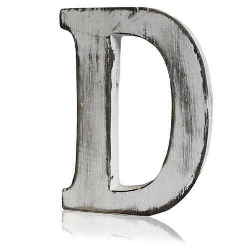 Medinė shabby chic raidė „D“ – mango medžio namų dekoro paslaptis
