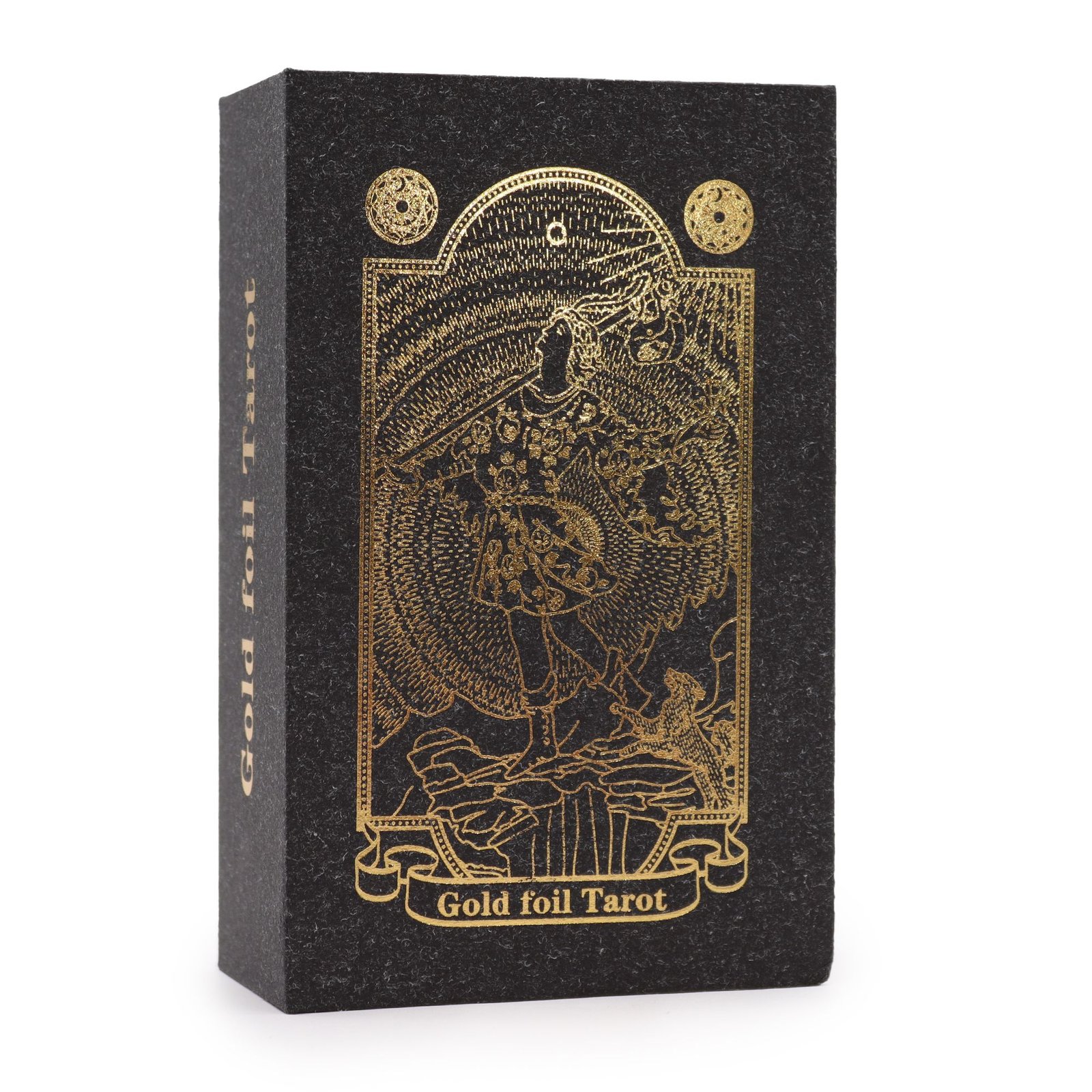 Taro kortų rinkinys su knyga „Gold Foil Tarot Set“ – auksinio spindesio dovanų dėžutė