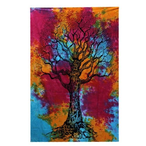 Medvilninis lovos užtiesalas ir sienos dekoras „Winter Tree“ – žiemos tylos raštas