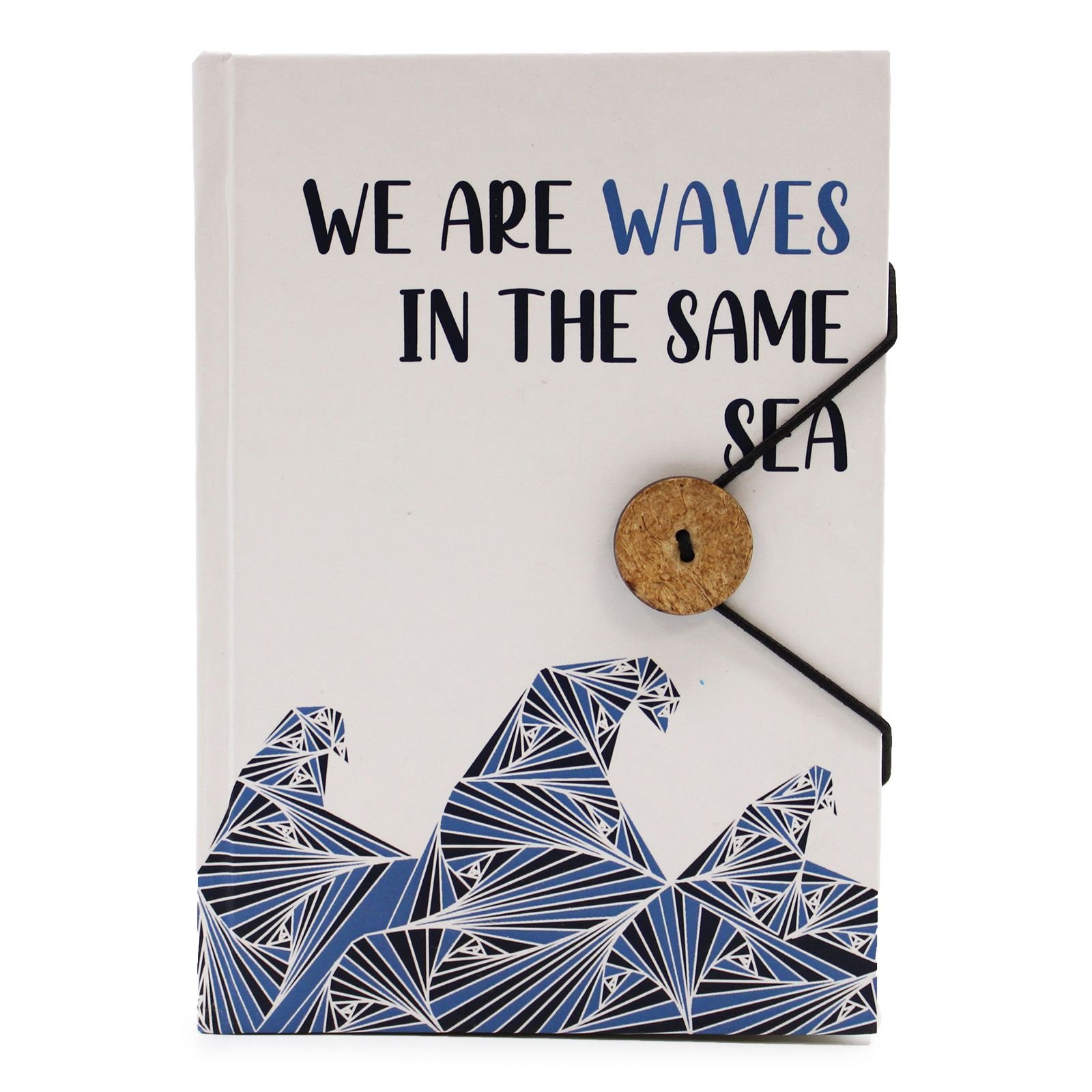 Užrašinė su dirželiu „Waves in the same sea“ – mažas kasdienės minties ritualas