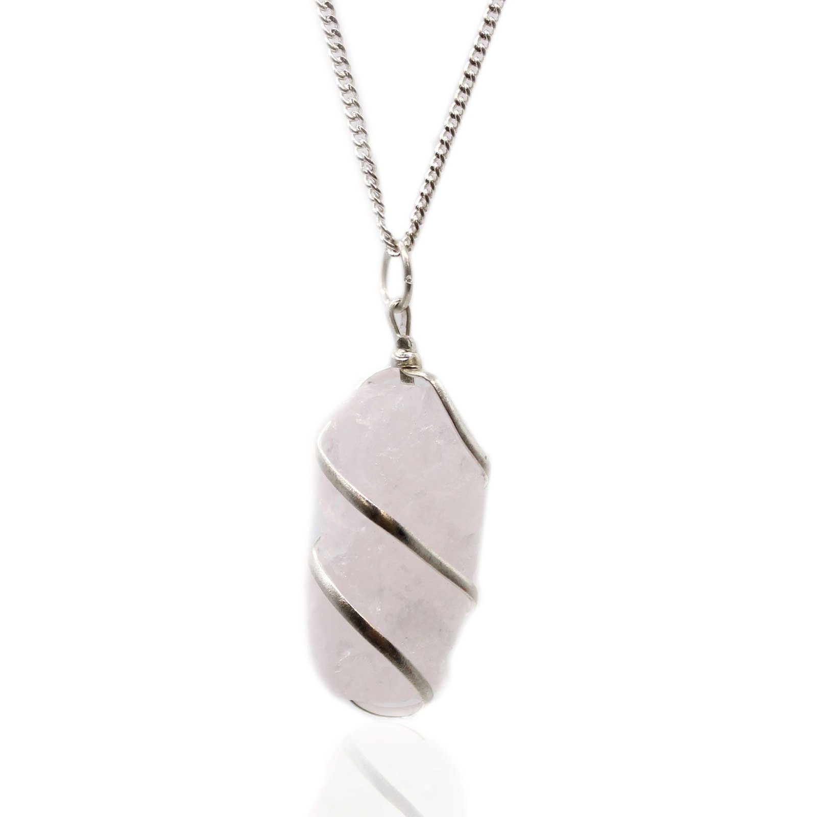 Vėrinys „Cascade Wrapped Gemstone“ – žalias rožinio kvarco akcentas su sidabro danga