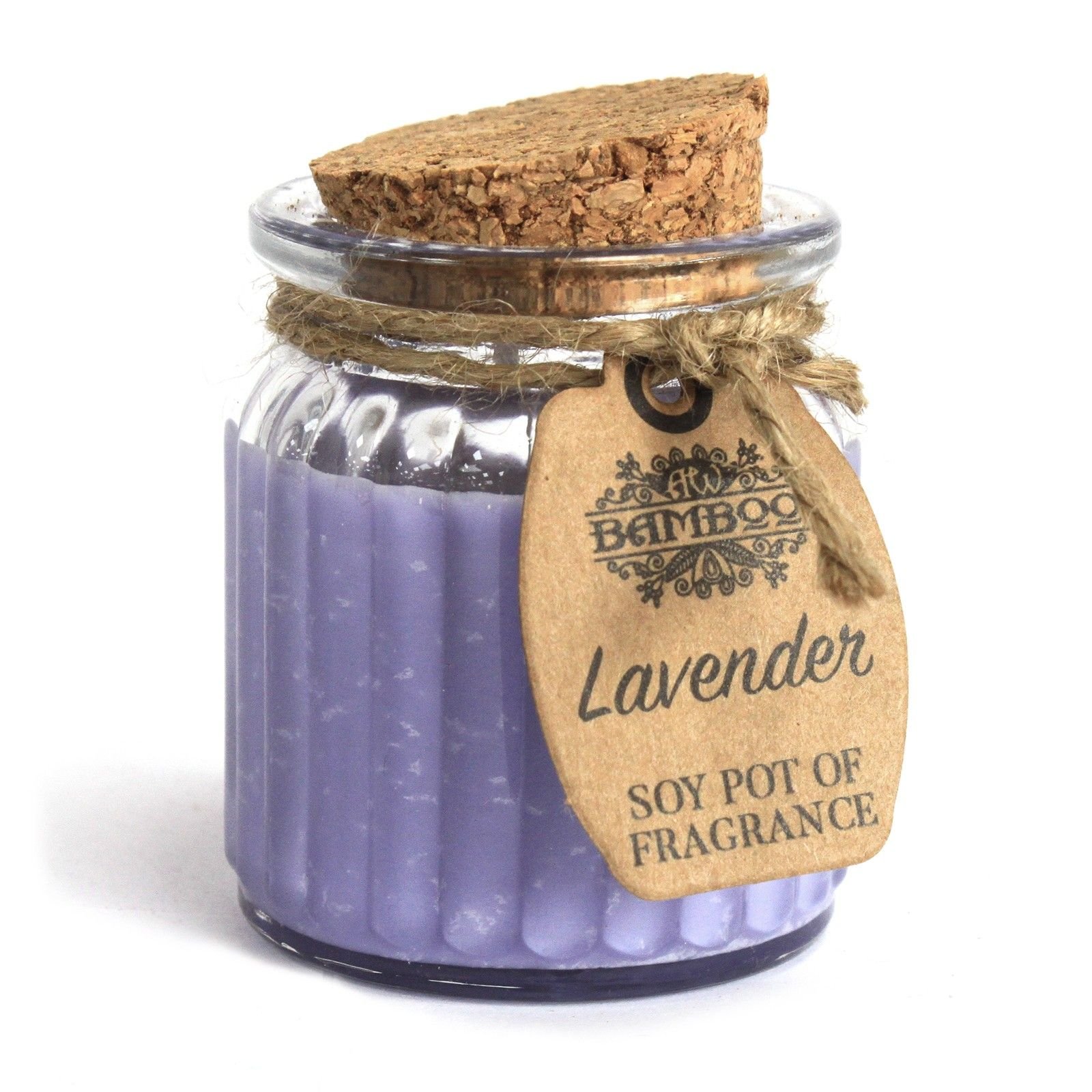 Sojų vaško žvakė indelyje „Lavender“ – ramybės ir jaukaus vakaro šviesa