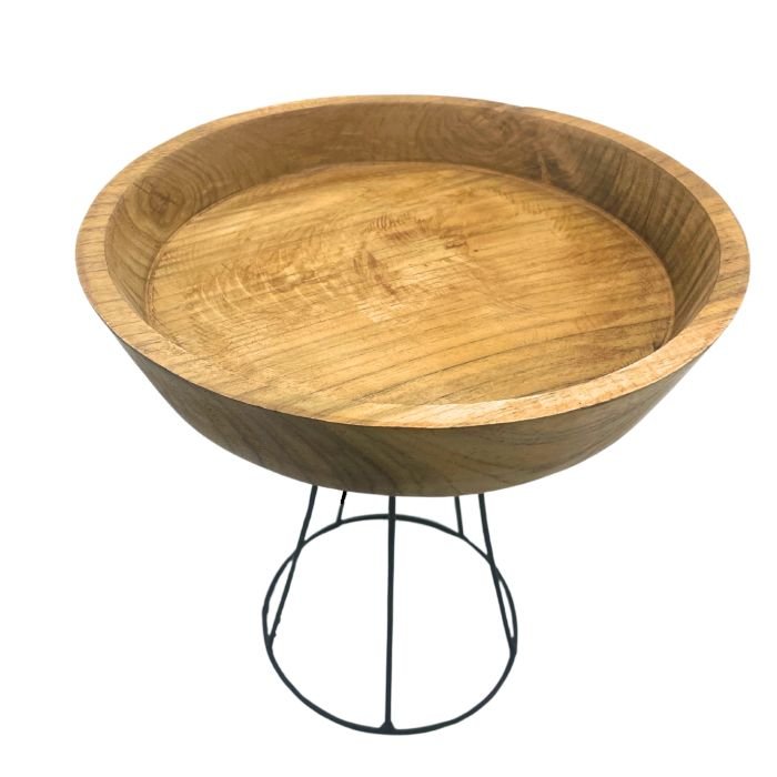Pakelta tikmedžio dubenėlio tipo lėkštė „Elevated Teak Bowl“ – jaukus stalo akcentas