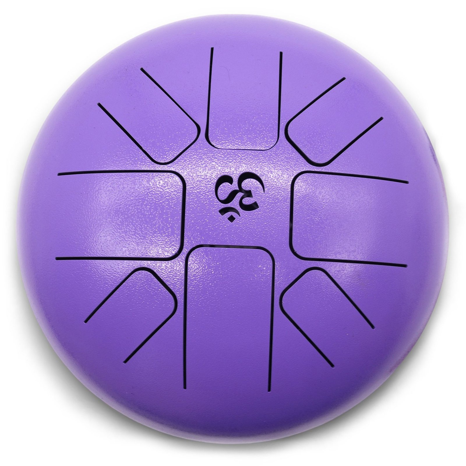 Plieninis liežuvėlinis Happy būgnas „Om Violet“ – 22 × 16 cm meditacijos skambesys