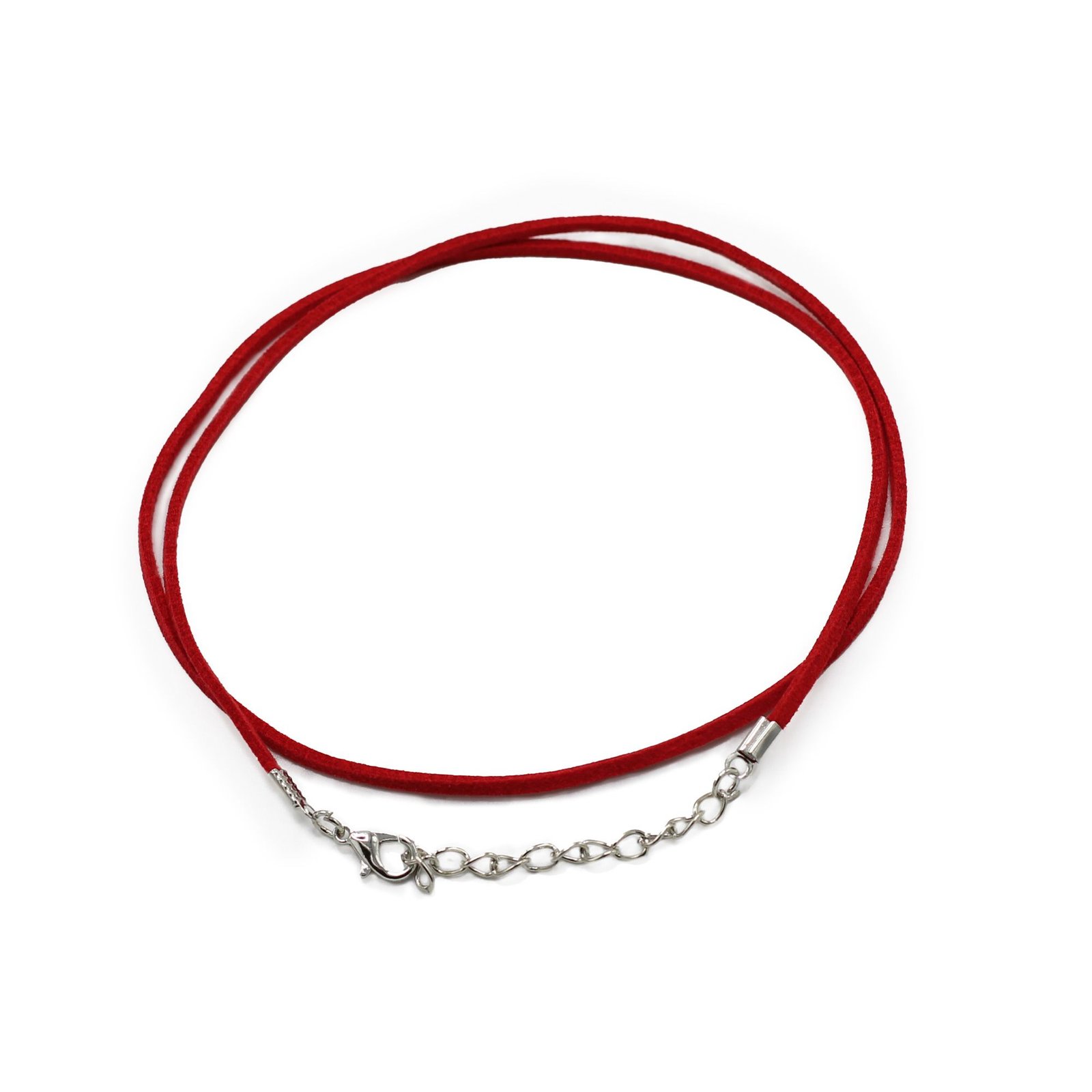 Pakabukų virvelė „Red A056“ – raudono faux suede ir medvilnės prisilietimas