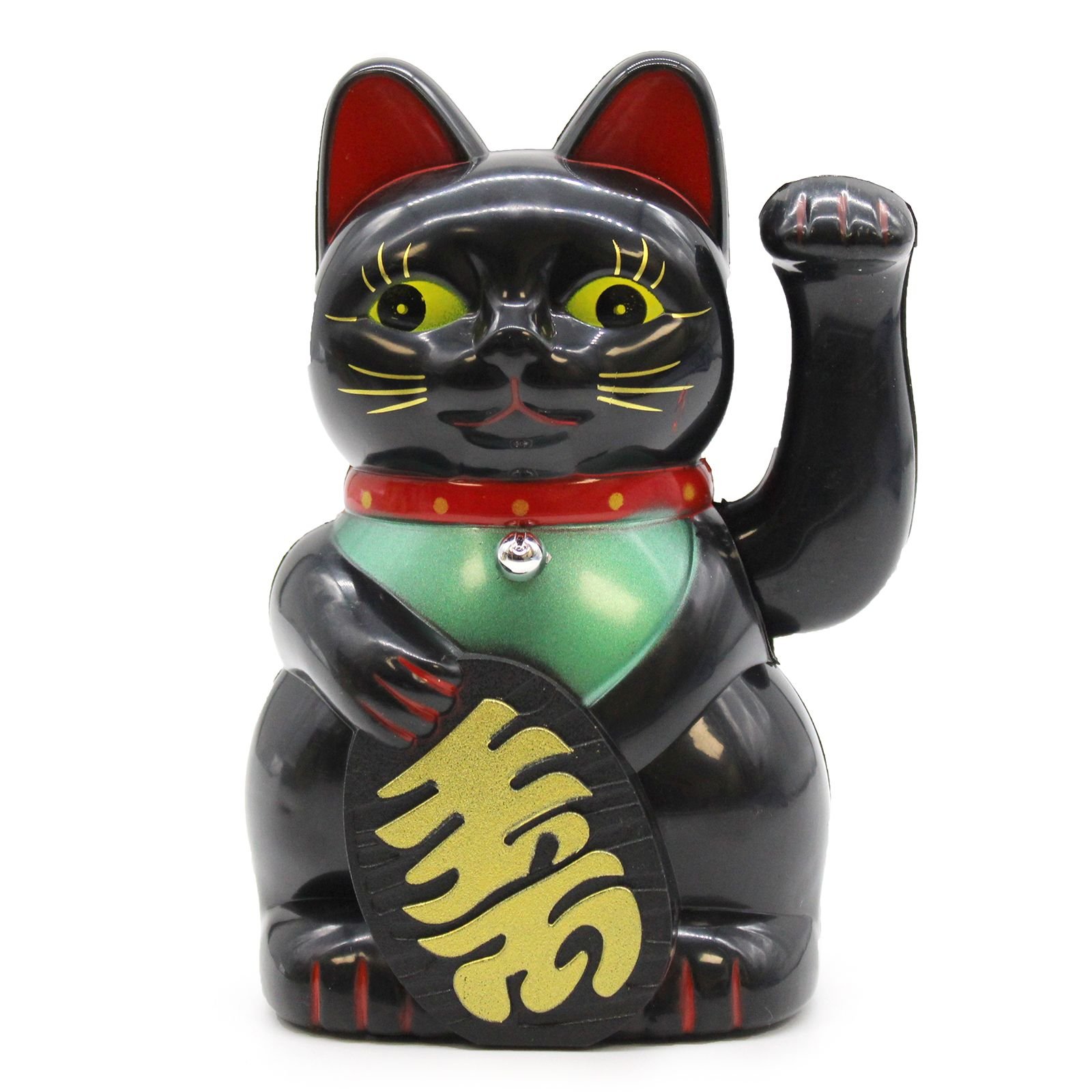Juoda laimę nešanti mojavimo katė „Black Money Cat“ – 15 cm namų talismanas