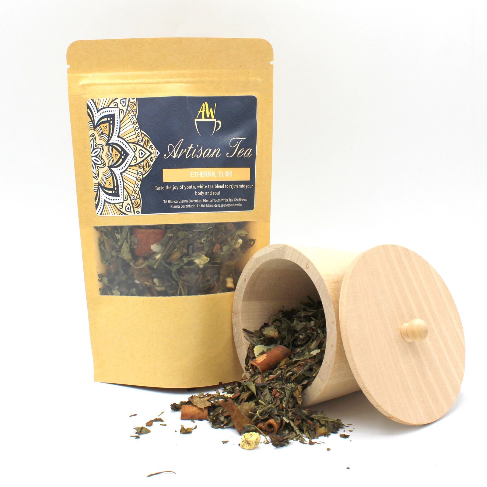 Arbatos mišinys „Ethernal Elixir“ 50 g – žaliosios ir baltosios arbatos ramybės ritualas