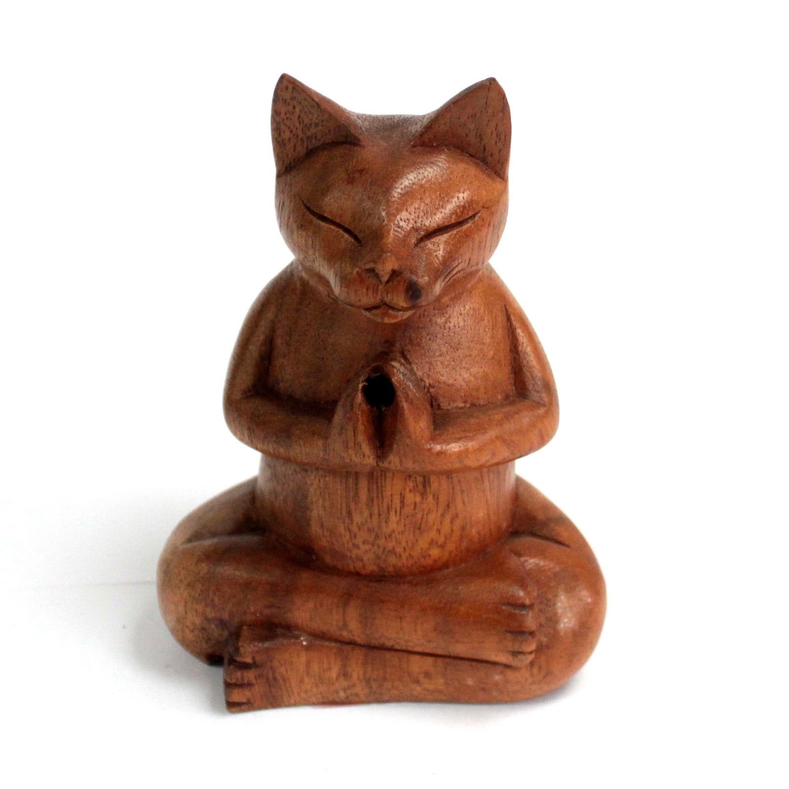 Medinė smilkalinė „Med Yoga Cat“ – suar medžio ramybės ir jaukumo akcentas