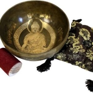 Tibeto dainuojantis dubenų rinkinys „Golden Buddha“ – žalvario ramybės ritualas