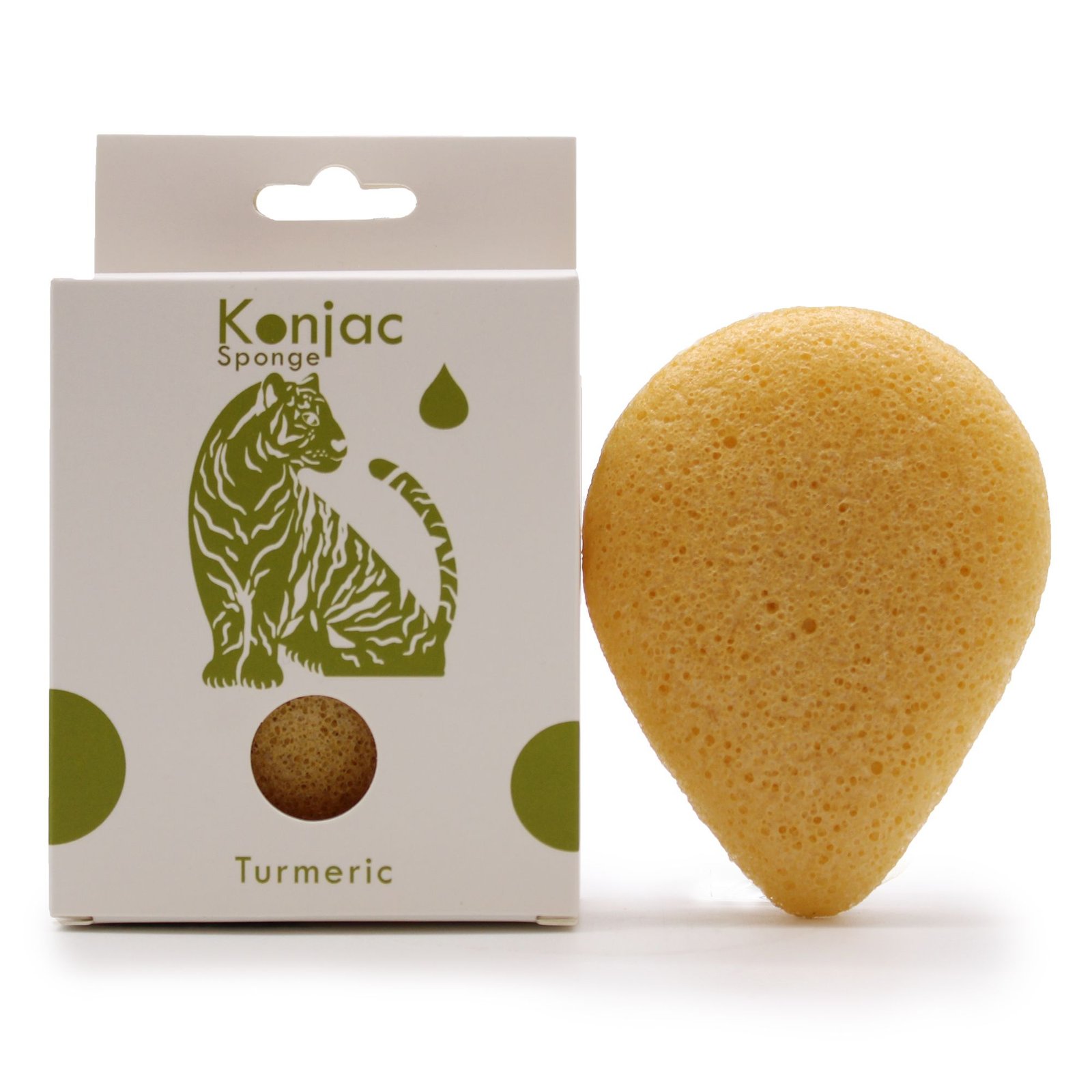 Lašo formos konjac kempinėlė „Turmeric“ – švelnus kasdienės odos ritualo prisilietimas