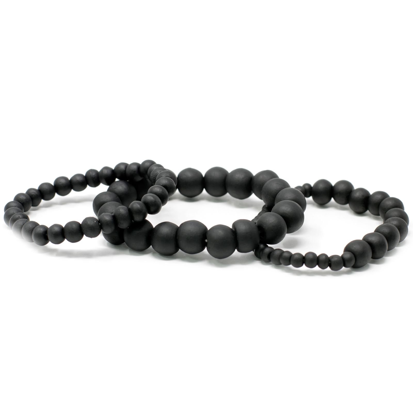 Kokoso medžio karoliukų apyrankių rinkinys „Blackwood Beads“ – natūralus žemės ramybės akcentas