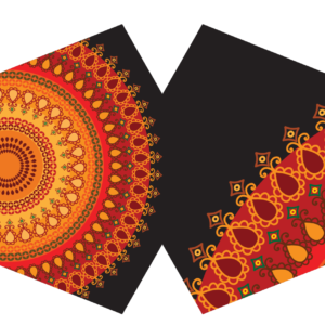 Mados veido kaukė „Oranžinė mandala“ – stilingas ir saugus pasirinkimas kasdienai