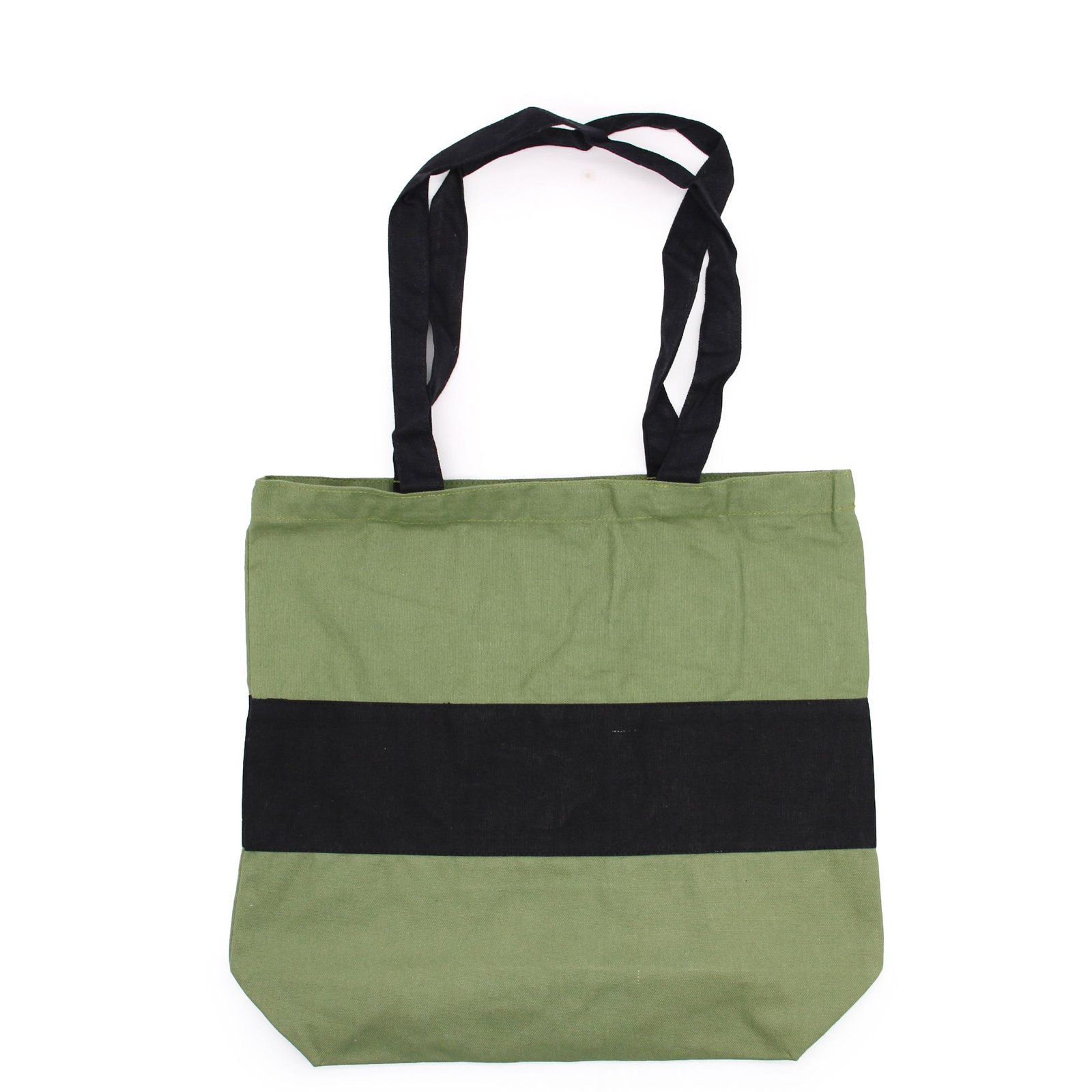 Medvilninis dviejų spalvų krepšys „Green & Black“ – 38 × 42 × 12 cm kasdieniam ritualui