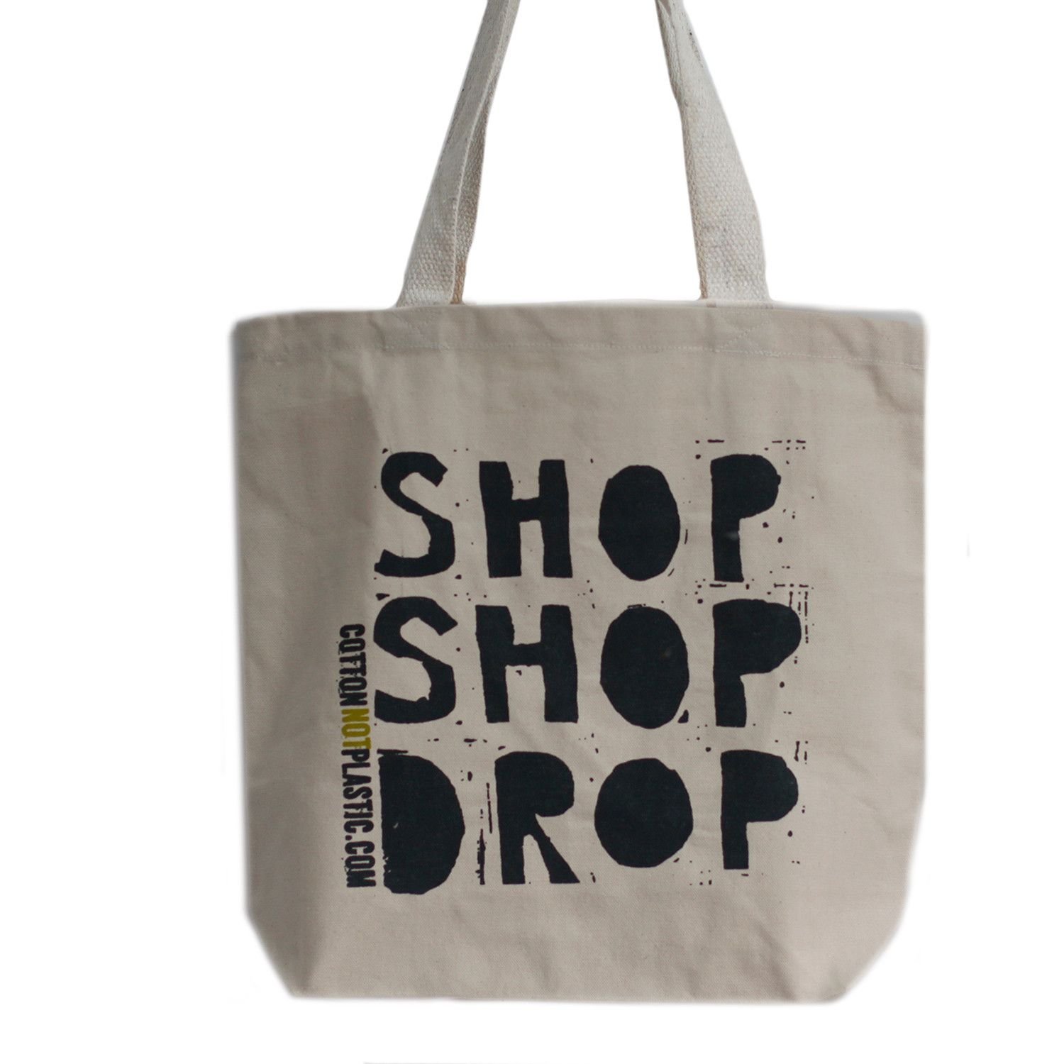 Ekologiškas medvilninis krepšys „Shop Shop Drop“ – stilingas pasirinkimas kasdienai