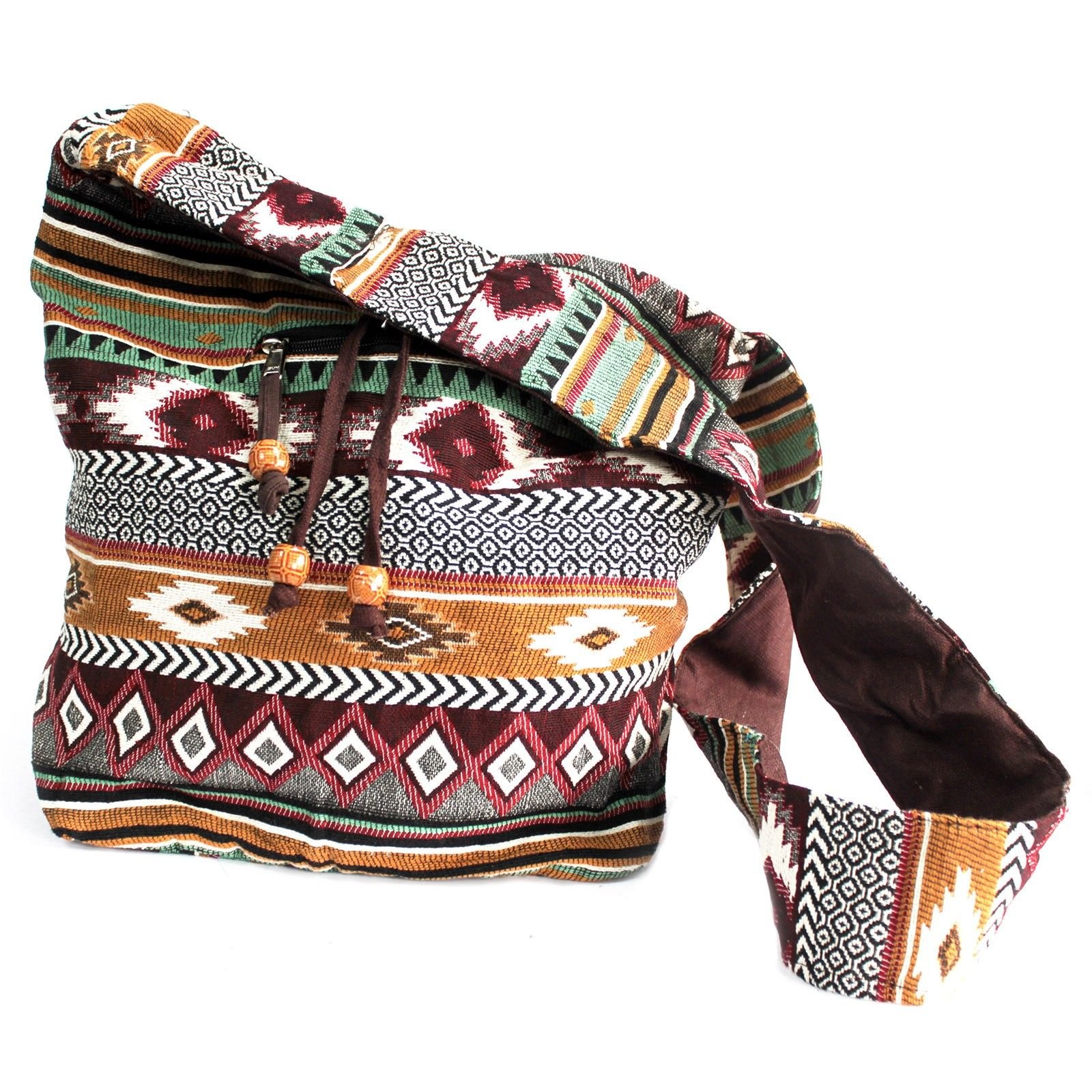 Kasdienis jacquard krepšys „Chocolate Student Back“ – Nepalo stiliaus jaukumo palydovas