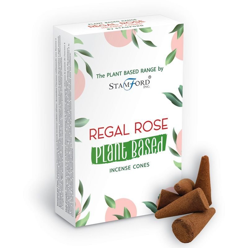 Augalinės kilmės smilkalų kūgeliai „Regal Rose“ – karališkos rožės ramybės ritualui