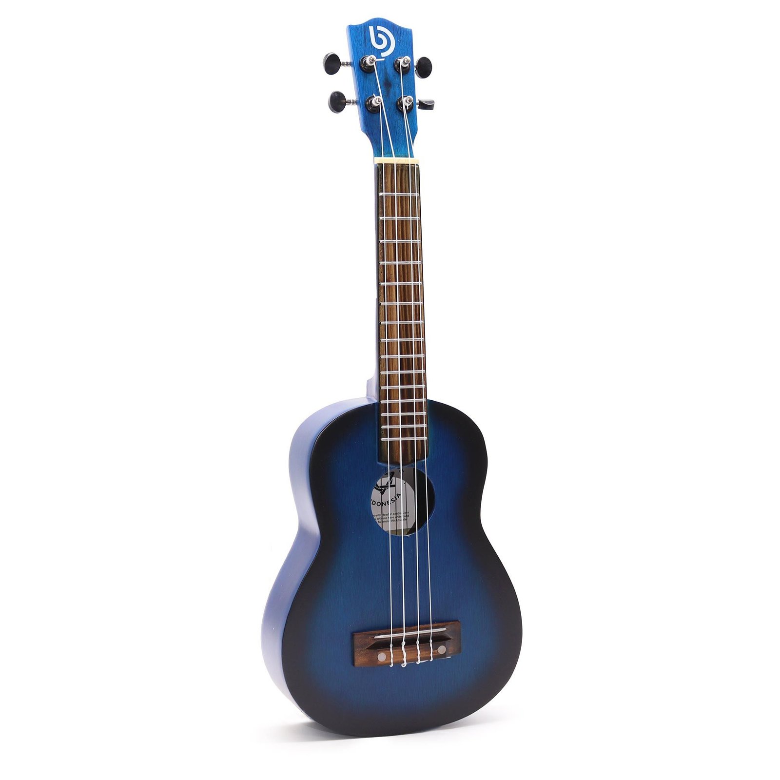 Dekoratyvinė ukulelė „Blue Sunburst“ – mėlyno saulėlydžio amatininkų prisilietimas