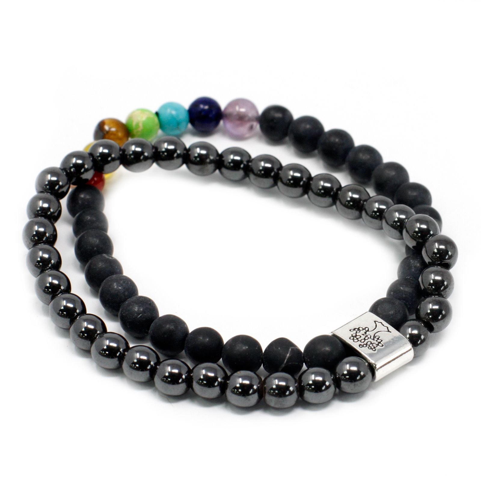 Magnetinė brangakmenių apyrankė „Black Stone Chakra“ – tamsaus spindesio ritualas