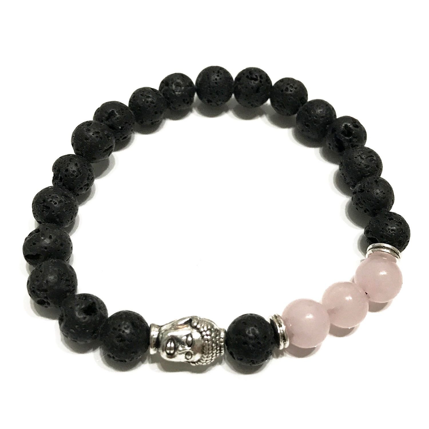 Lavos akmenų apyrankė „Buddha Rose Quartz“ – švelnios ramybės akcentas