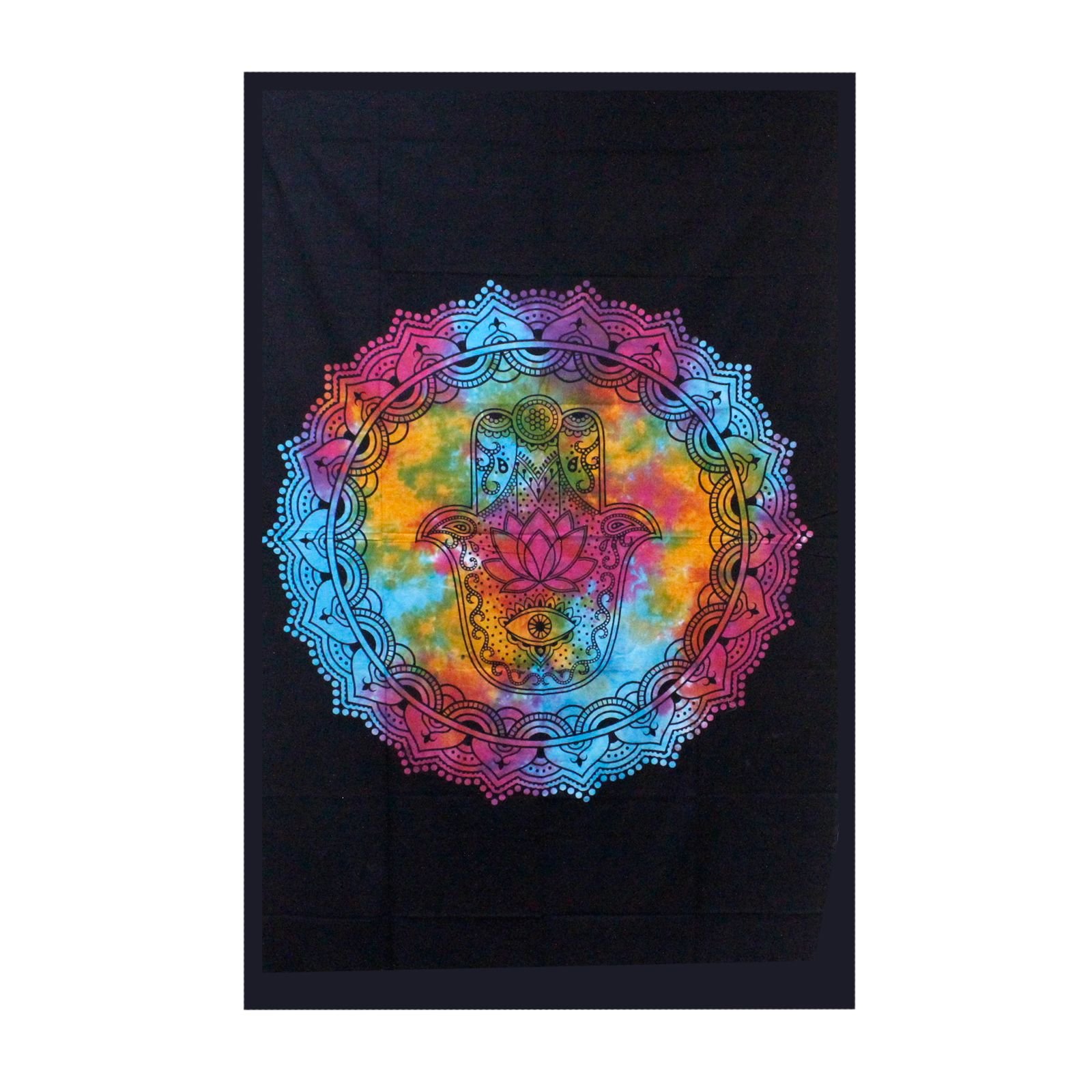 Medvilninis užtiesalas ir sienos dekoras „Black Hamsa“ – 130 × 200 cm namų paslaptis