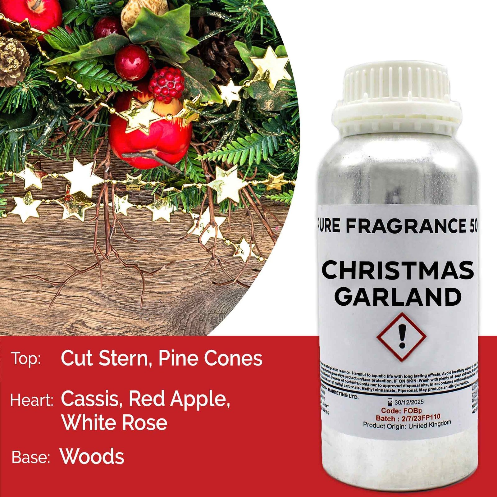 Grynas kvapusis aliejus „Christmas Garland“ – 500 ml šventinės girliandos jaukumas