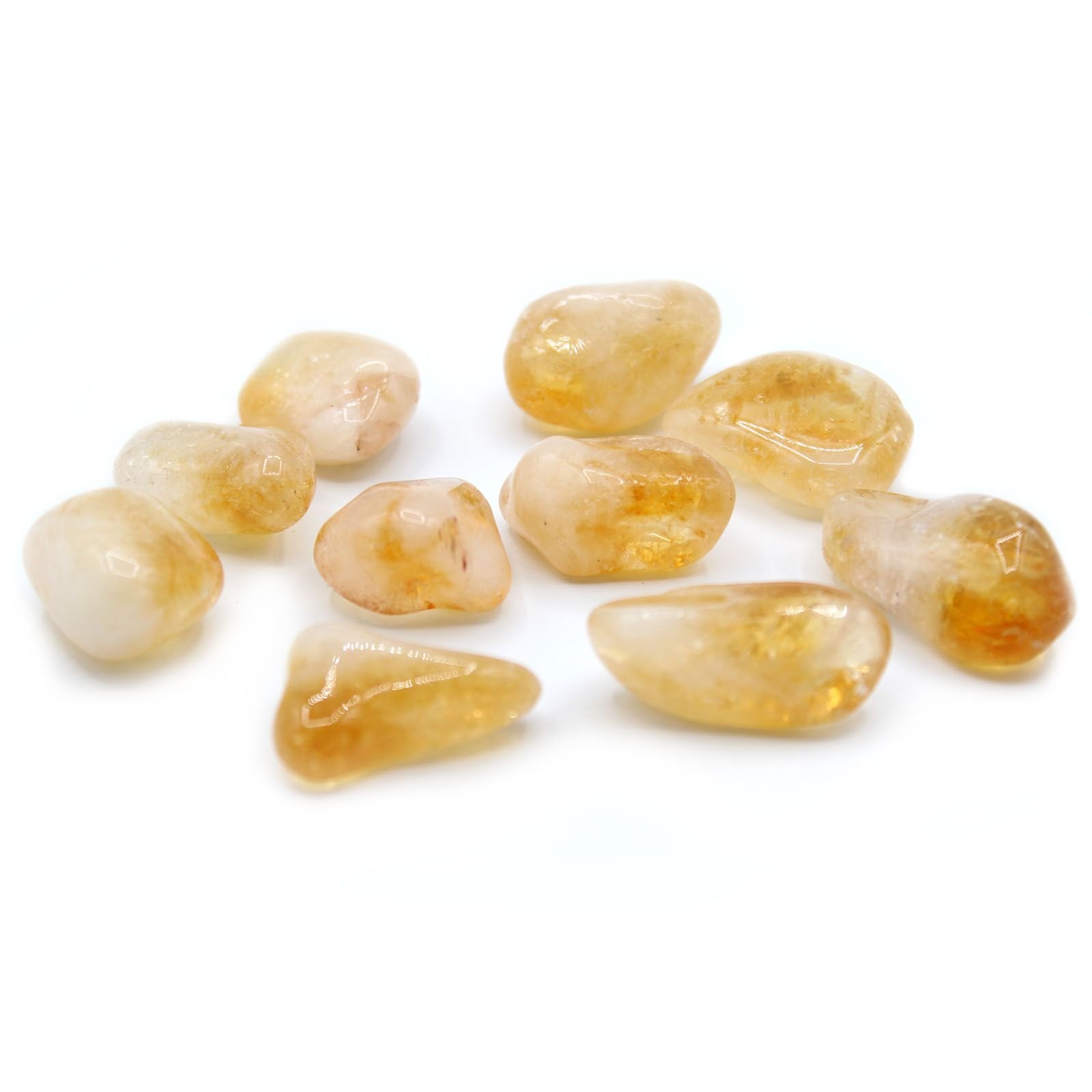 Gludintas citrino akmuo „L Tumble Stone“ – saulėtos Brazilijos šviesos prisilietimas