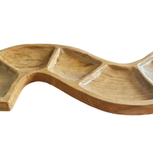 Tikmedžio dubuo „Snake“ – įspūdingo 55 cm ilgio namų dekoro akcentas