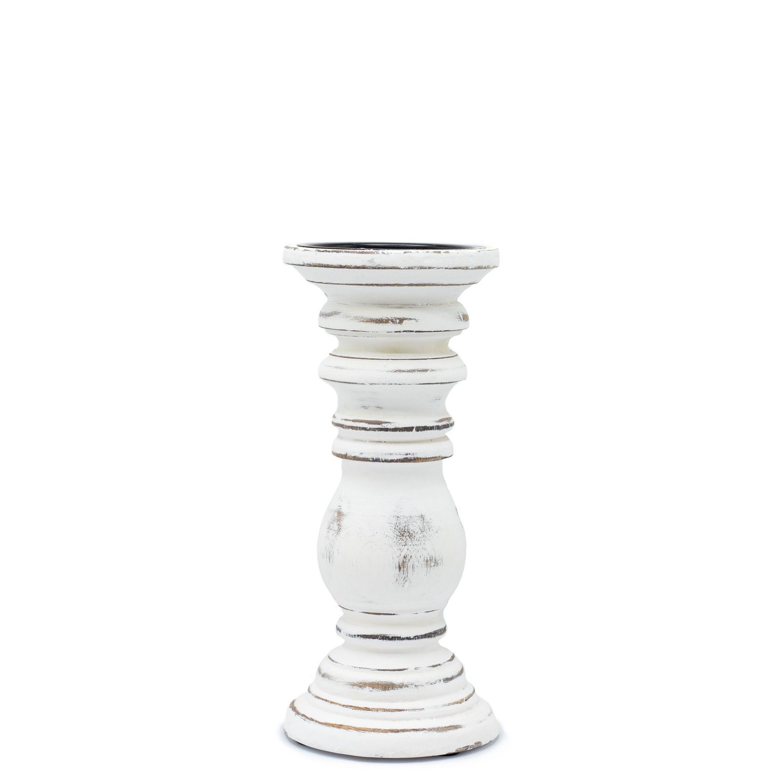 Medinė žvakidė „Classic Candle Stand“ – balinto mango medžio ramybės akcentas, 23 × 10 cm