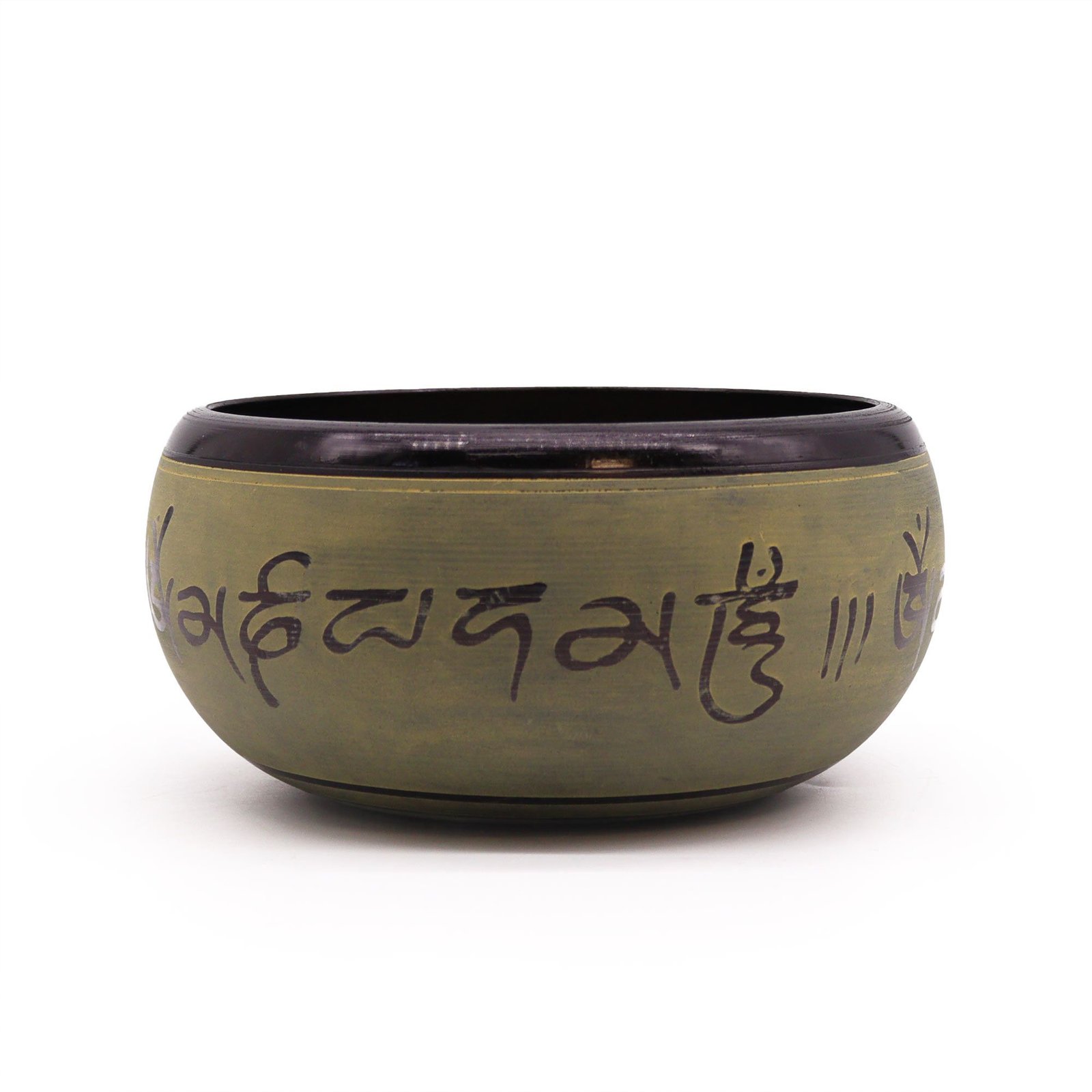 Tibeto dainuojantis dubuo „Mantra Five Buddha“ – 16 cm žemės miltelių ramybės skambesys