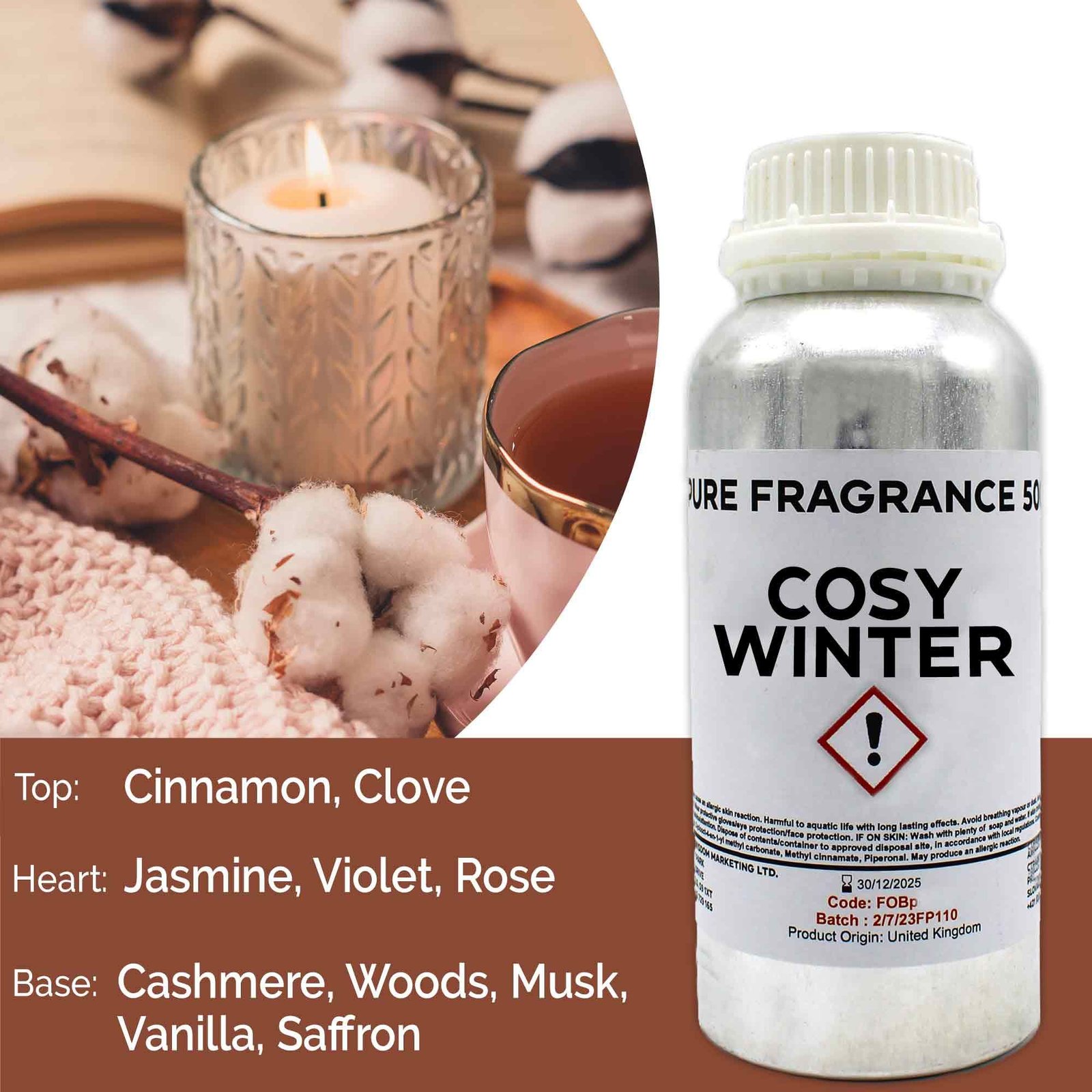 Kvapusis aliejus „Cosy Winter Nights“ – jaukių žiemos vakarų 500 ml paslaptis