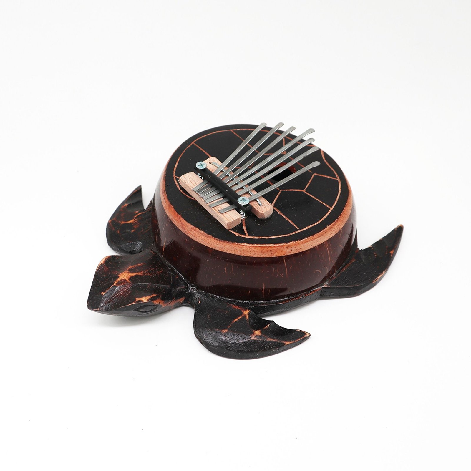 Dekoratyvinė kalimba „Antique Turtle Coconut“ – kokosų ir plieno skambesio paslaptis