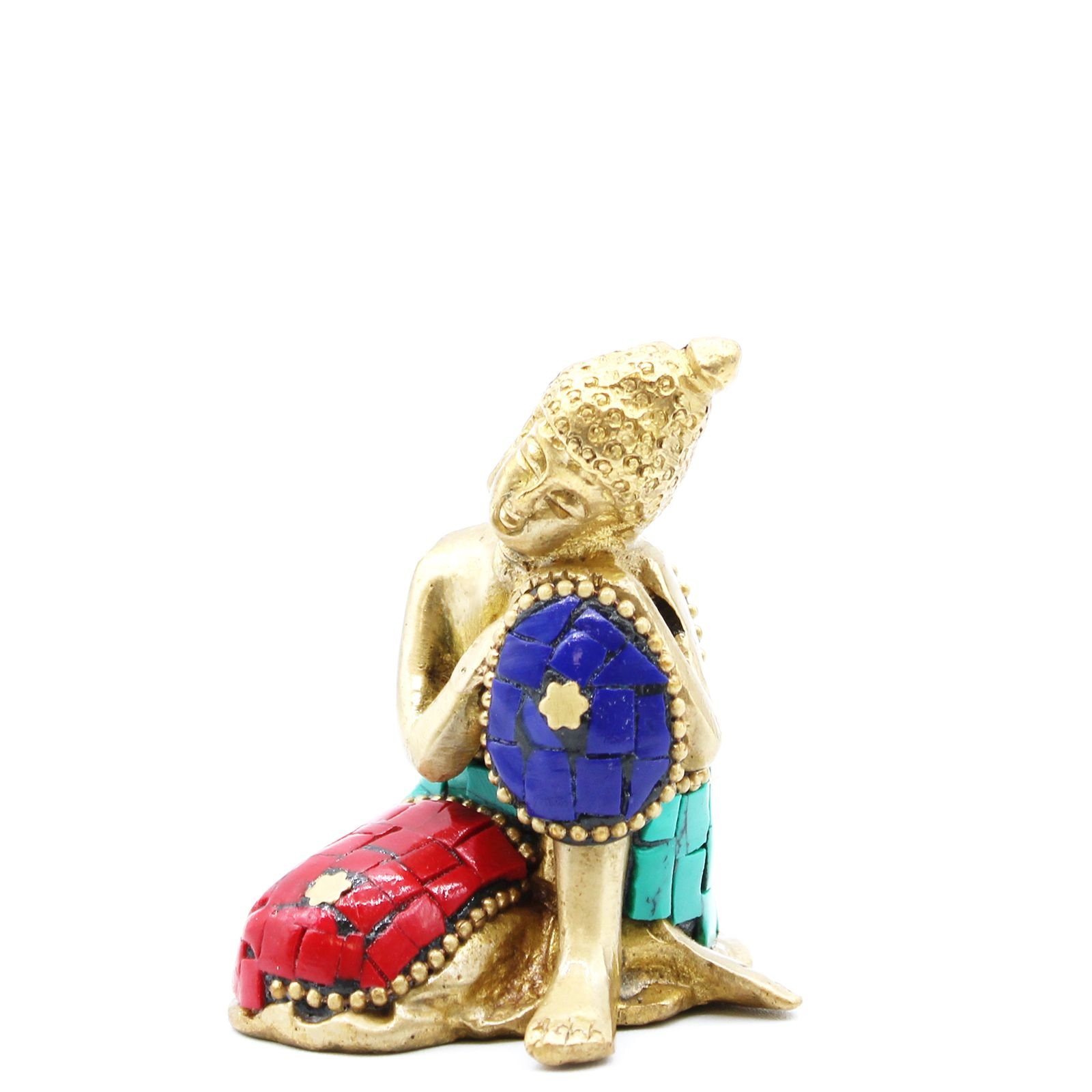 Žalvarinė Budos figūrėlė „Thinking“ – 6,5 cm ramybės ir tylos akcentas