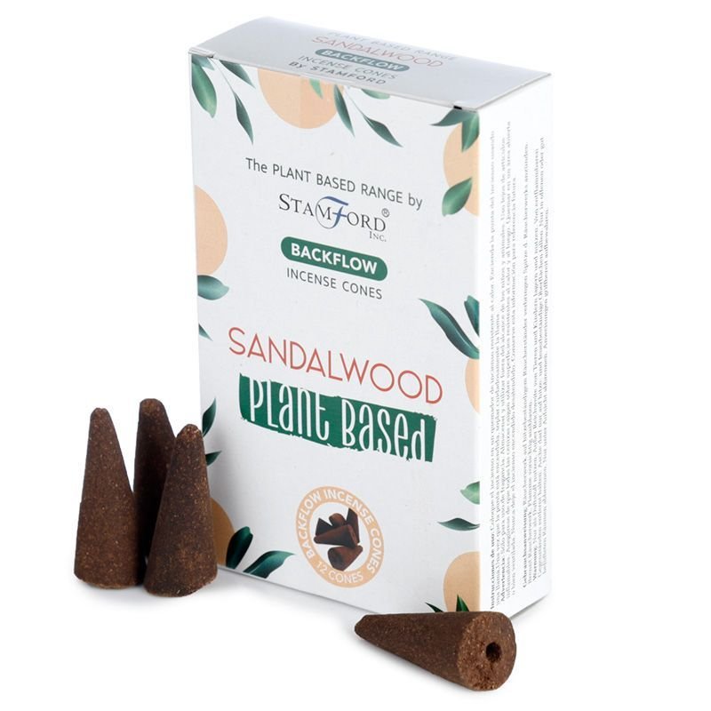 Augalinės kilmės atgalinio srauto smilkalų kūgeliai „Sandalwood“ – šiltas ramybės ritualas