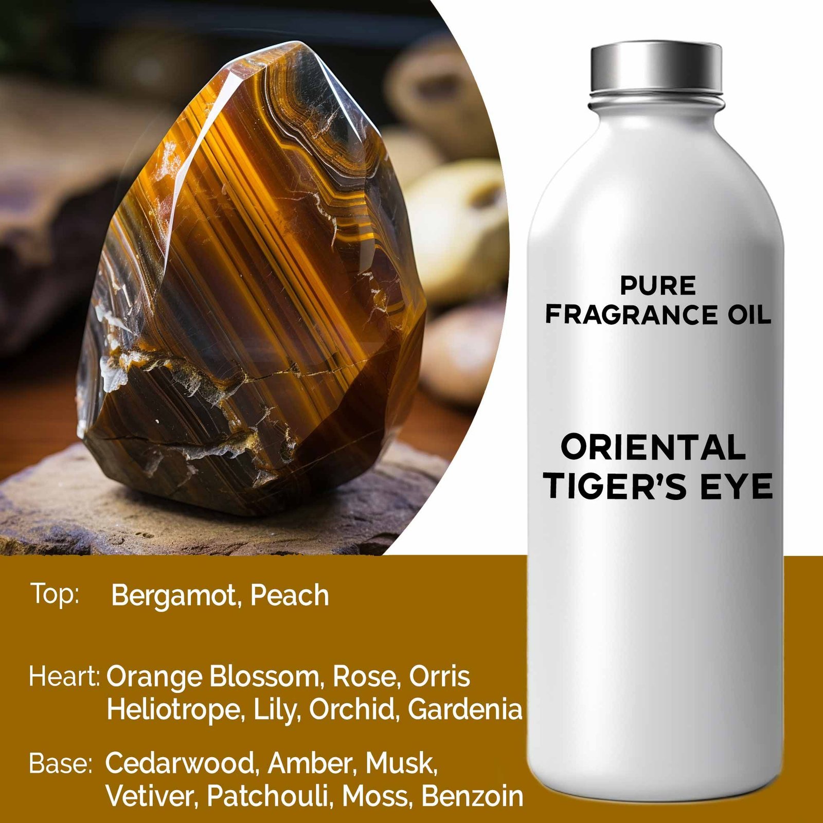 Grynas kvapusis aliejus „Oriental Tiger's Eye“ – rytietiškos paslapties 500 ml aromatas