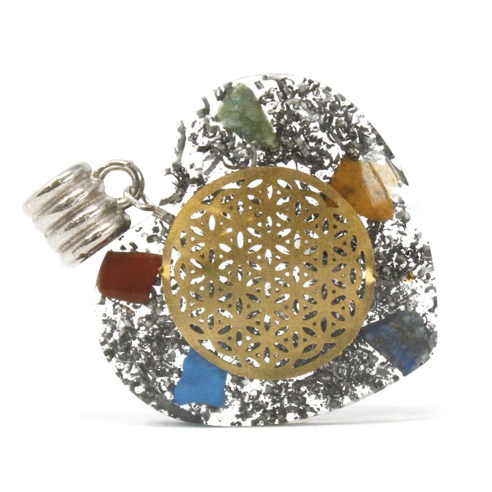 Orgonito galios pakabukas „7 Stone Chakra Heart“ – širdies centro ritualo akcentas