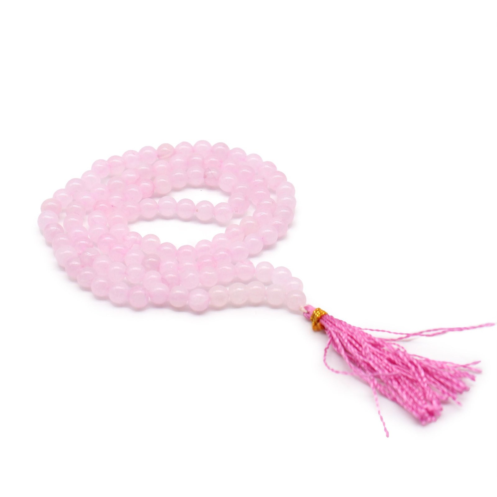108 karolių mala „Rose Quartz“ – švelnios rožinio kvarco ramybės ritualas