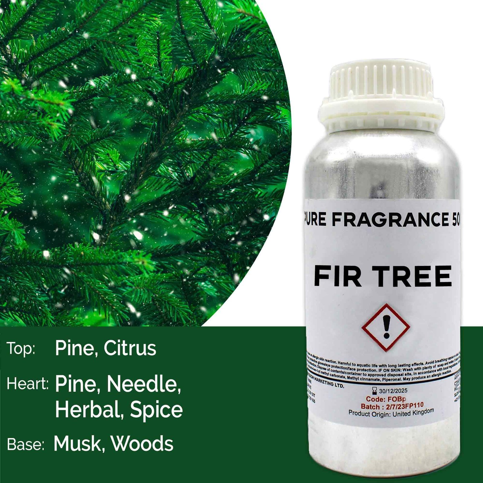 Grynas kvapusis aliejus „Fir Tree“ – 500 ml miško gaivos ritualui