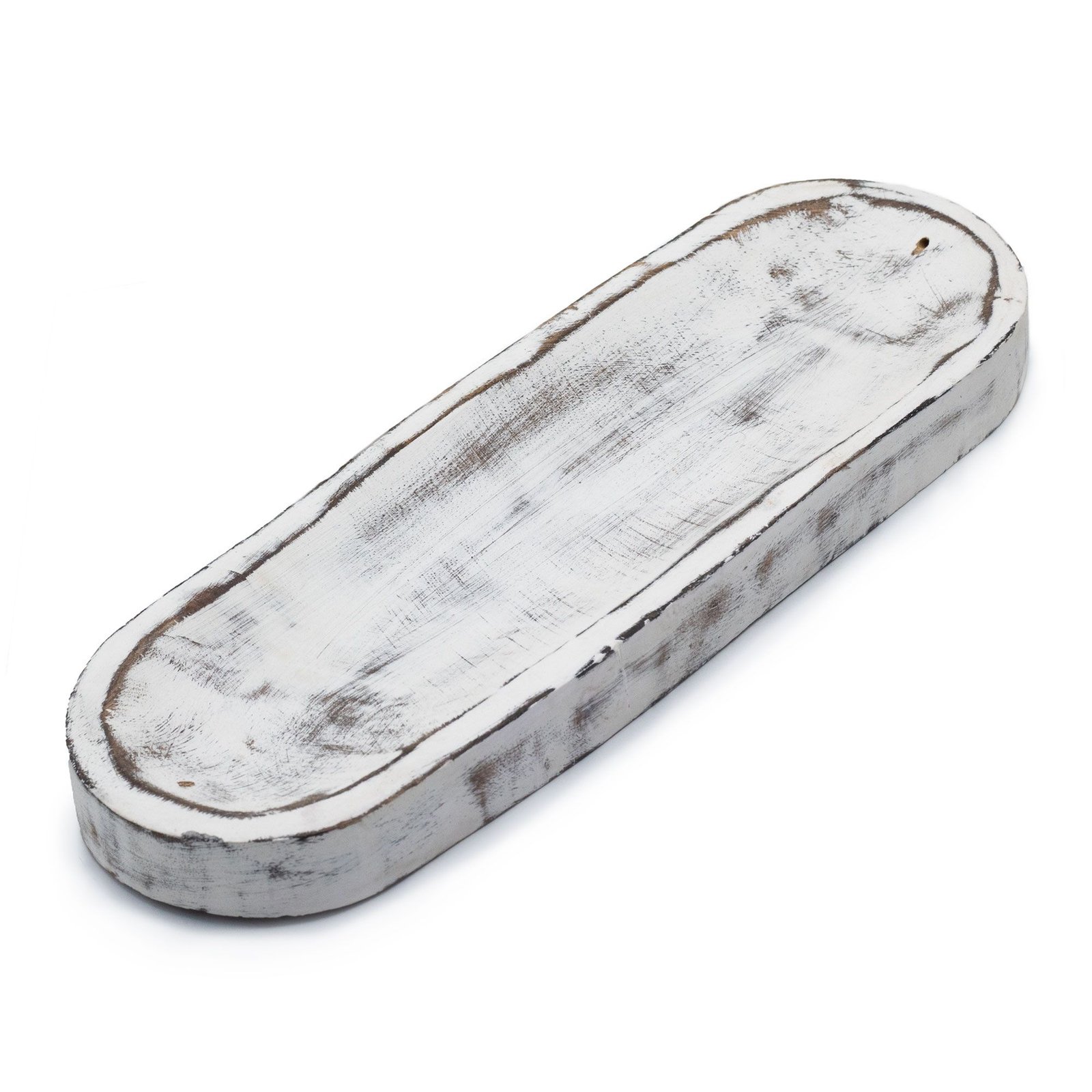Didelis smilkalų laikiklis „Classic Whitewash“ – 30 × 10 cm mango medžio ramybė