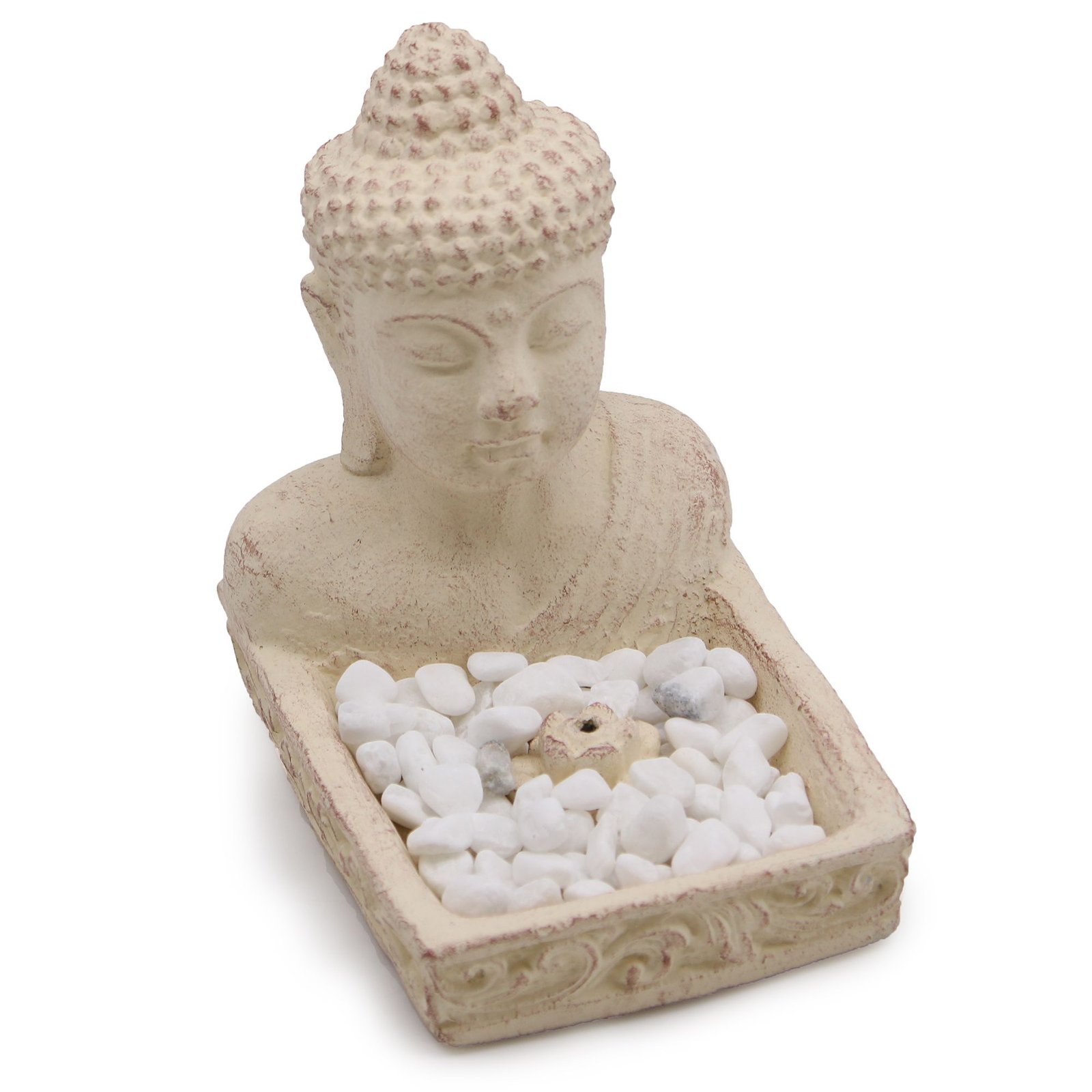 Akmeninis smilkalų garintuvas „Buddah Fengshui“ – kreminės ramybės akcentas namų ritualams