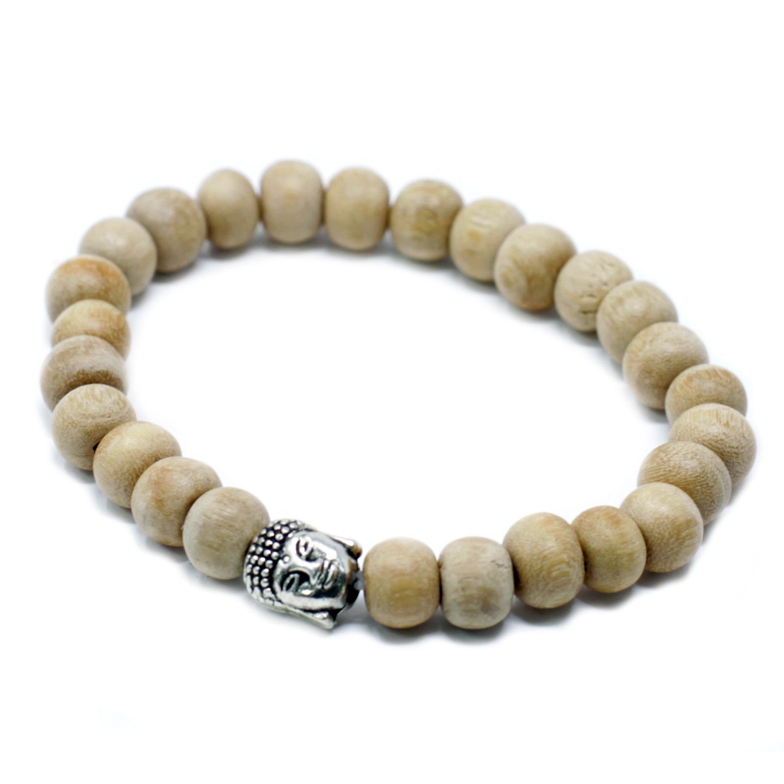 Medinė apyrankė „Fragrant Sandal Beads & Buddah Bangle“ – tylus ritualo akcentas