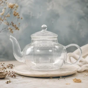 Stiklinis arbatos arbatinukas „Round Pearl“ su sieteliu 400 ml