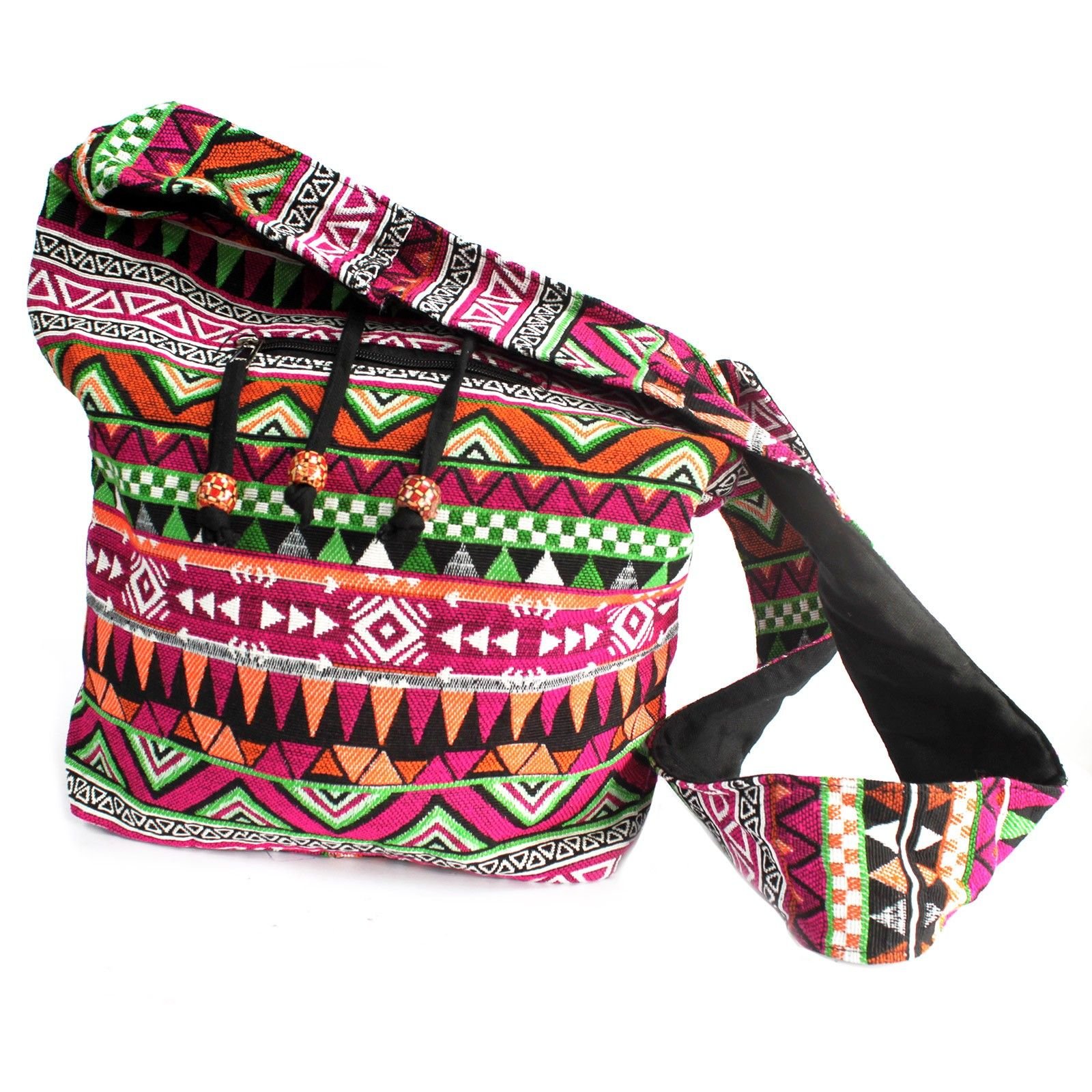 Kasdienis jacquard krepšys „Pink Student Back“ – Nepalo stiliaus kelionių lengvumas