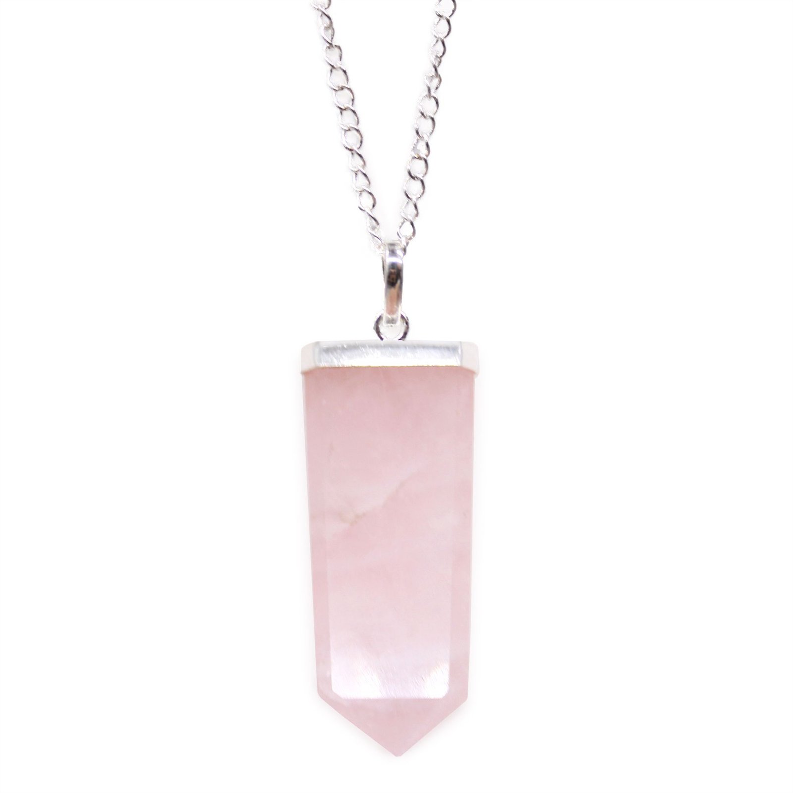 Pakabukas su rožiniu kvarcu „Gemstone Flat Pencil“ – sidabru dengta švelnumo paslaptis