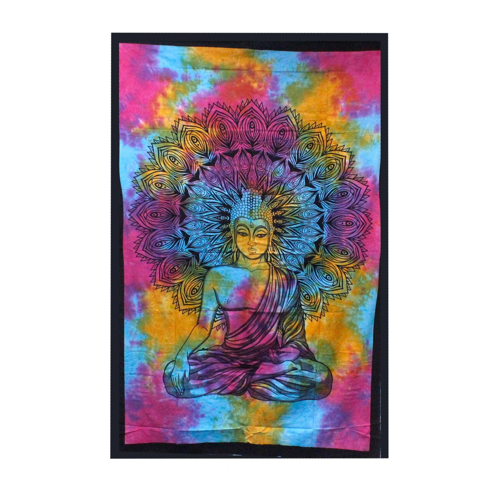 Medvilninis lovatiesės ir sienos akcentas „Peaceful Buddha“ – 130 × 200 cm ramybės prisilietimas
