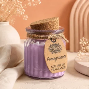 Sojų vaško žvakė indelyje „Pomegranate“ – granatų aromato jaukumo ritualas